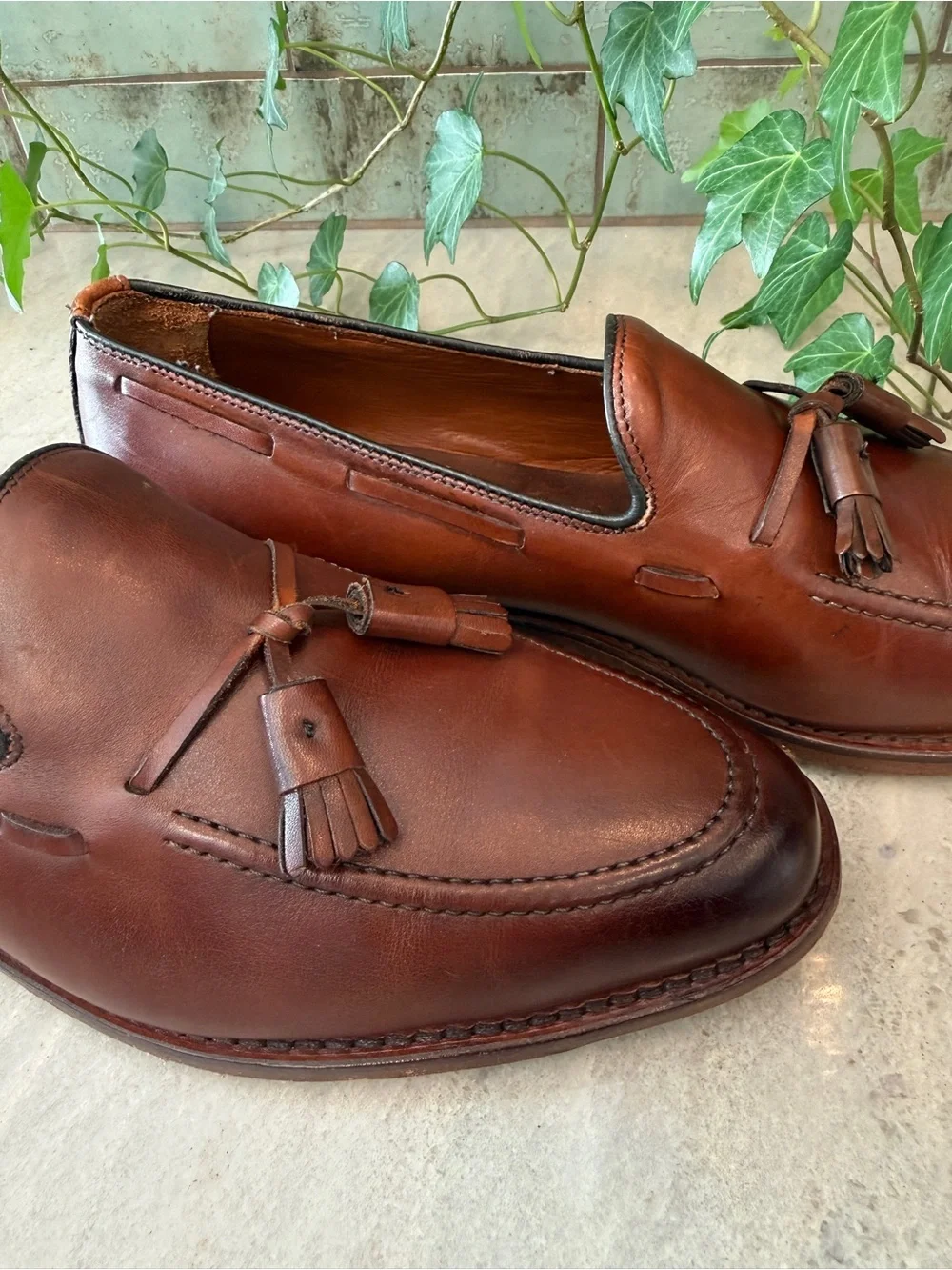 Allen Edmonds Grayson Leather Tassel Loafers Men's 10.5 D Brown Dress Shoes 8272
